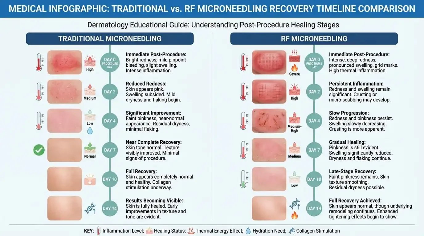 RF Microneedling vs Traditional Microneedling: Recovery Differences Explained